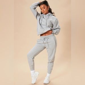 Fashionova Stole Your Boyfriend Oversized Hoodie & Jogger Set Heather Gray